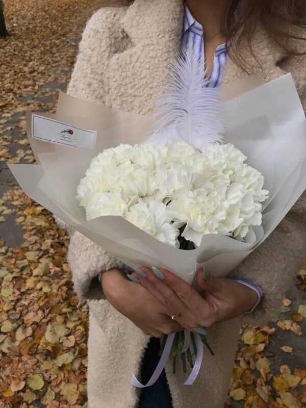 Букет из белых диантусов ( 15 шт )