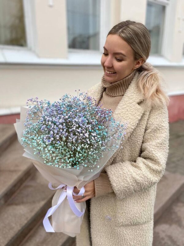 Букет из цветной гипсофилы ( 7 веточек )